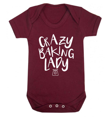 Crazy baking lady Baby Vest maroon 18-24 months