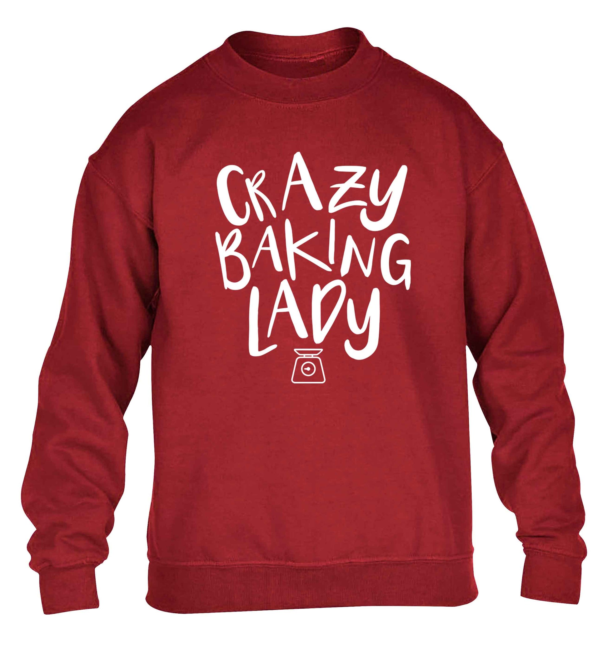 Crazy baking lady children's grey sweater 12-13 Years