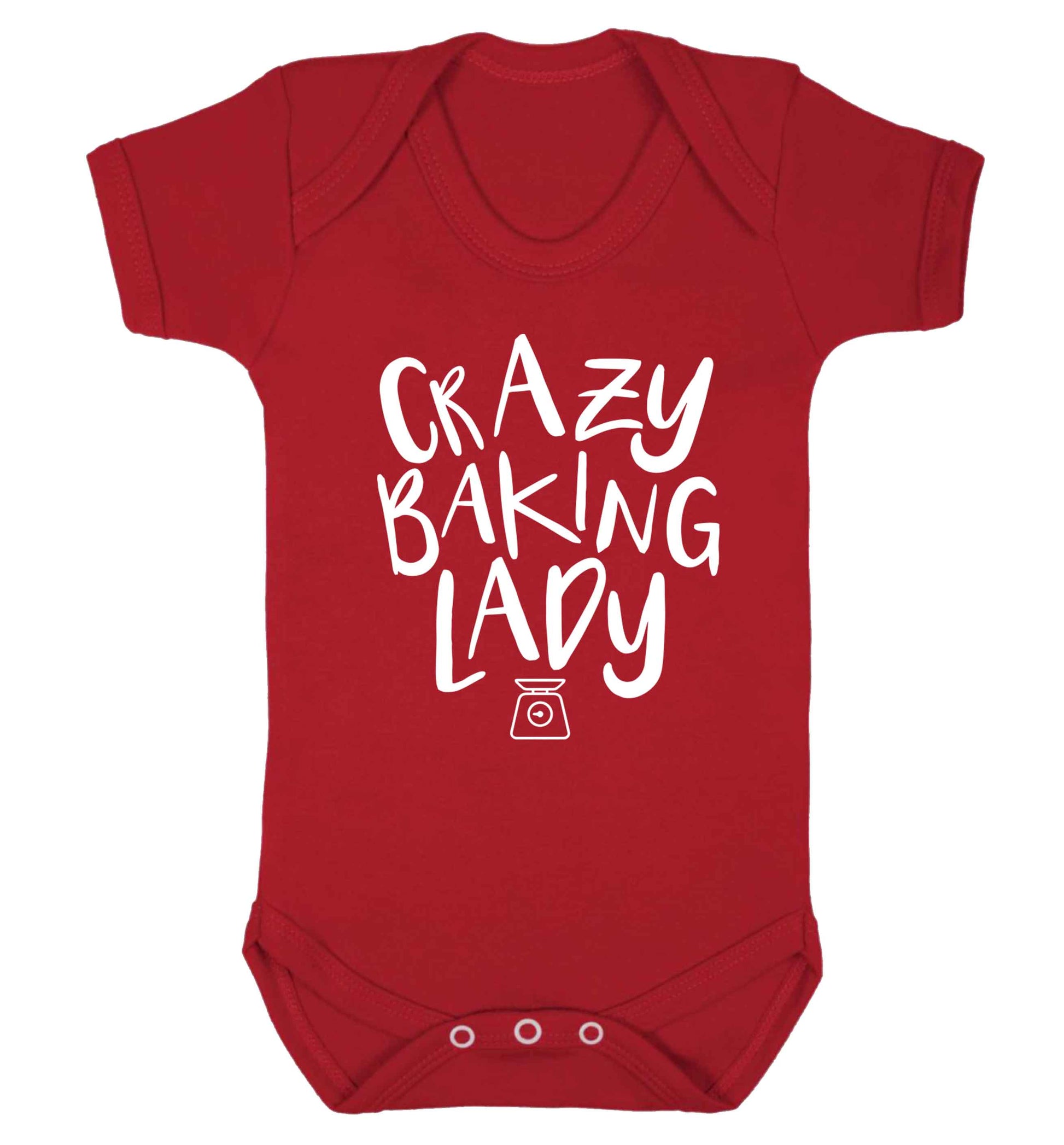 Crazy baking lady Baby Vest red 18-24 months