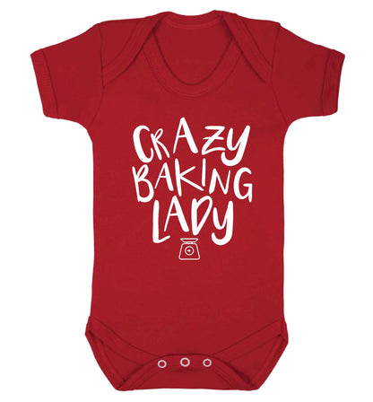 Crazy baking lady Baby Vest red 18-24 months