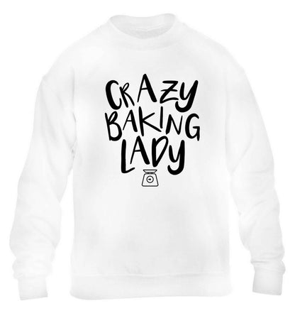 Crazy baking lady children's white sweater 12-13 Years