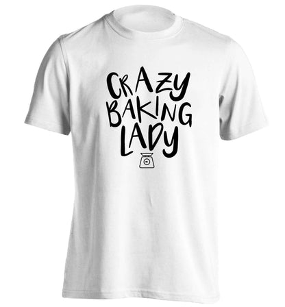 Crazy baking lady adults unisex white Tshirt 2XL