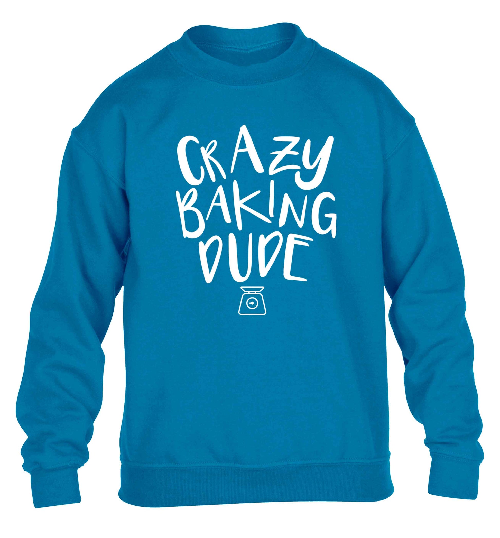 Crazy baking dude children's blue sweater 12-13 Years