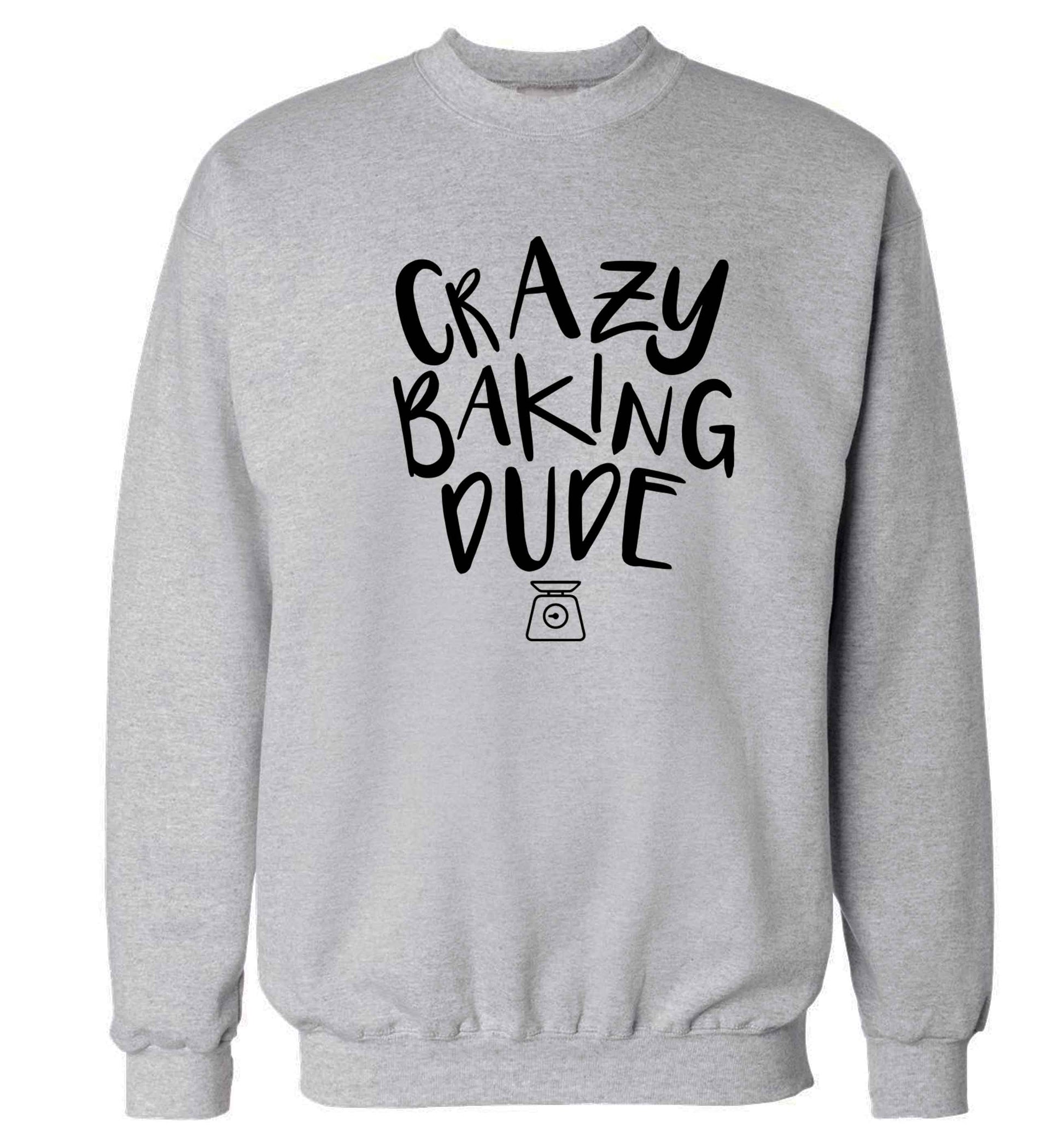 Crazy baking dude Adult's unisex grey Sweater 2XL