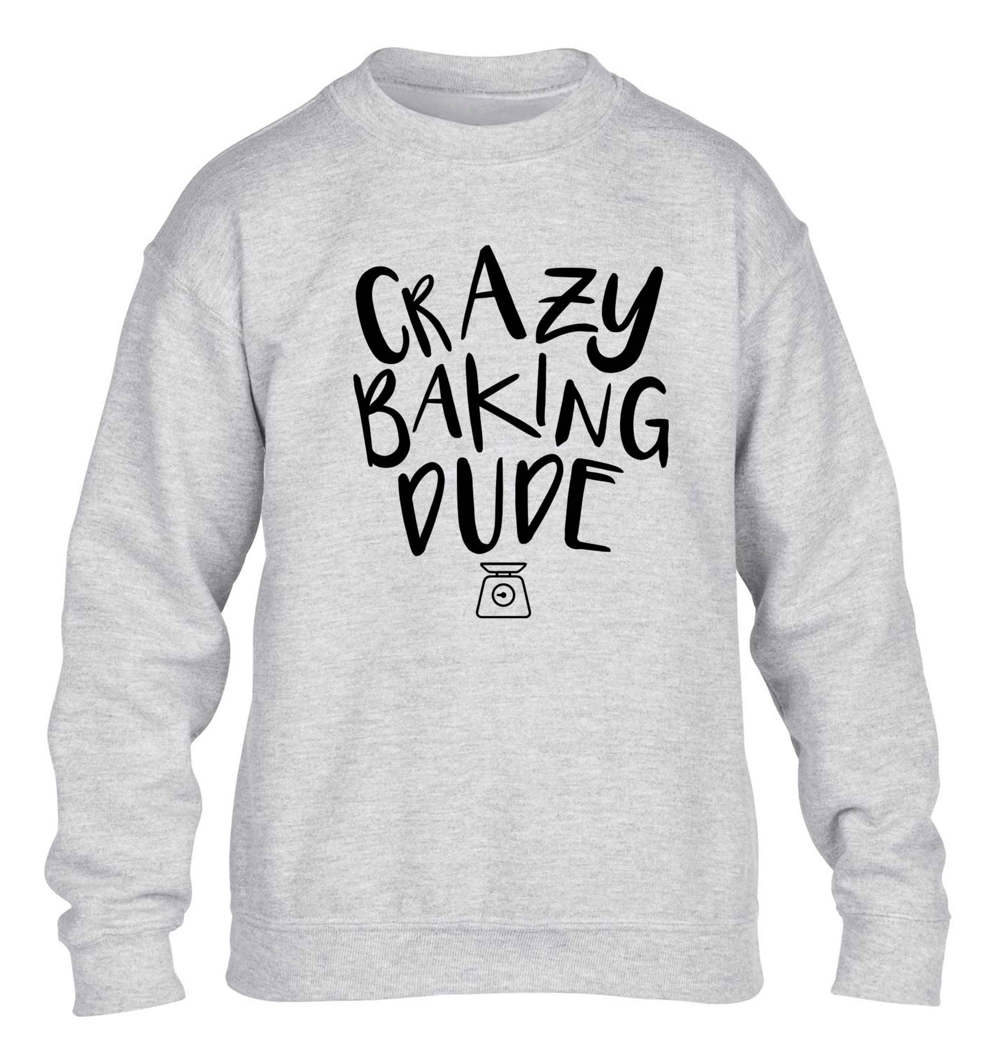 Crazy baking dude children's grey sweater 12-13 Years