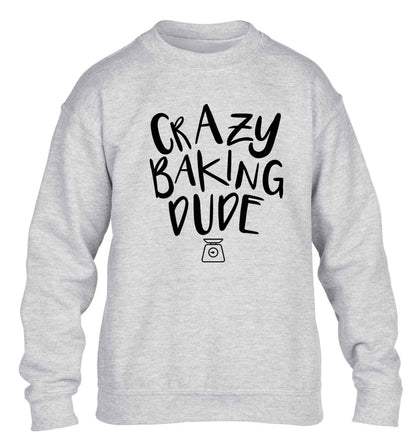 Crazy baking dude children's grey sweater 12-13 Years