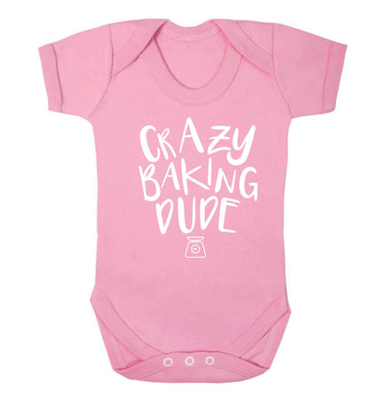 Crazy baking dude Baby Vest pale pink 18-24 months
