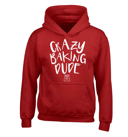 Crazy baking dude children's red hoodie 12-13 Years
