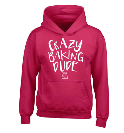 Crazy baking dude children's pink hoodie 12-13 Years
