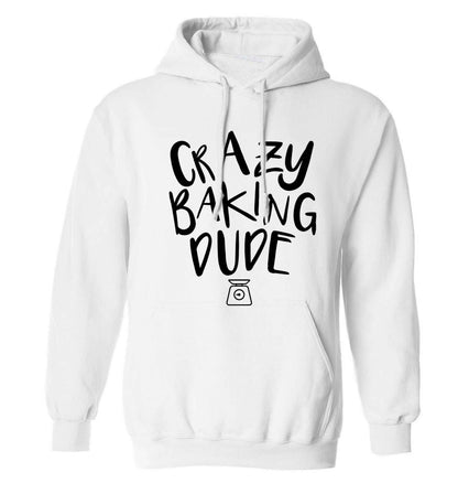 Crazy baking dude adults unisex white hoodie 2XL