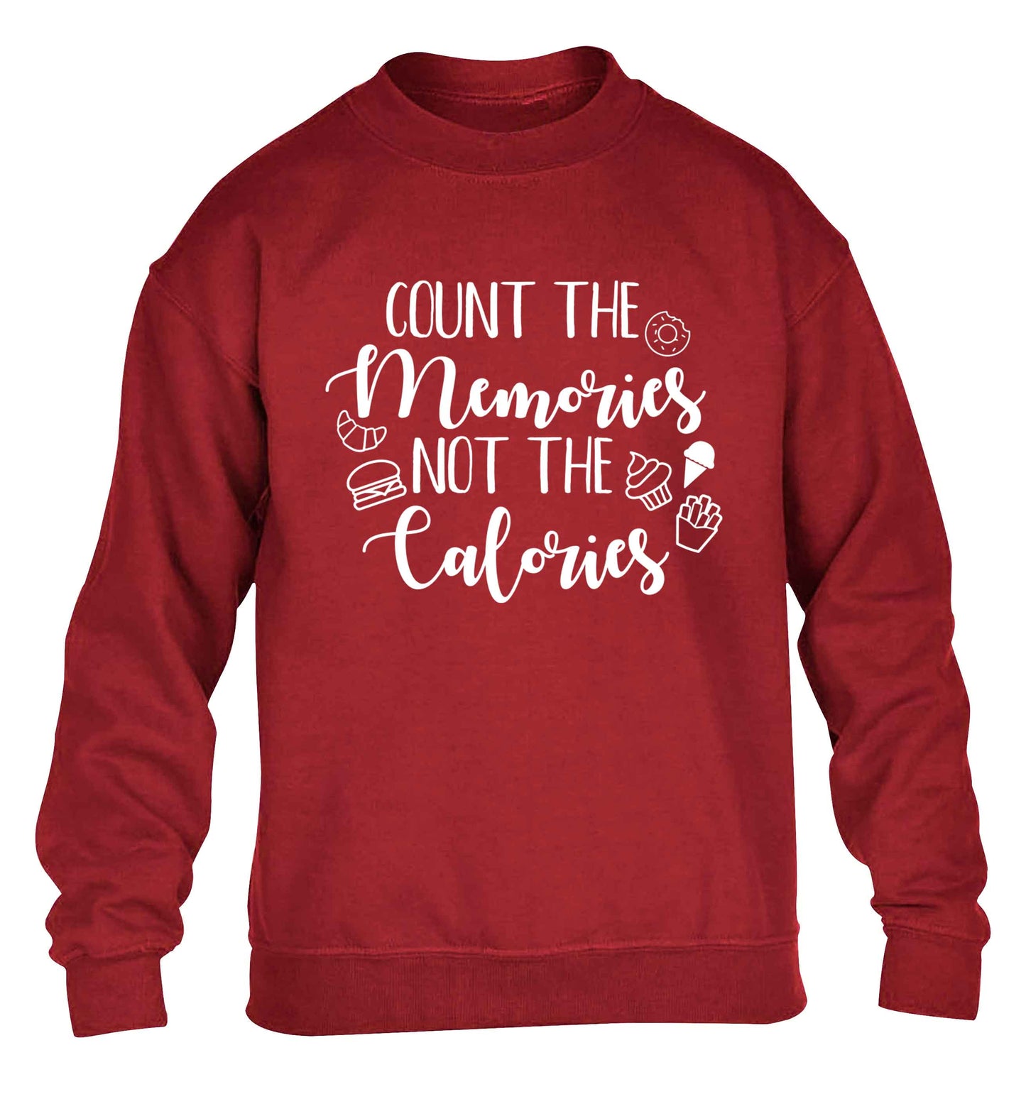 Count the memories not the calories children's grey sweater 12-13 Years