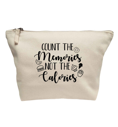 Count the memories not the calories | makeup / wash bag