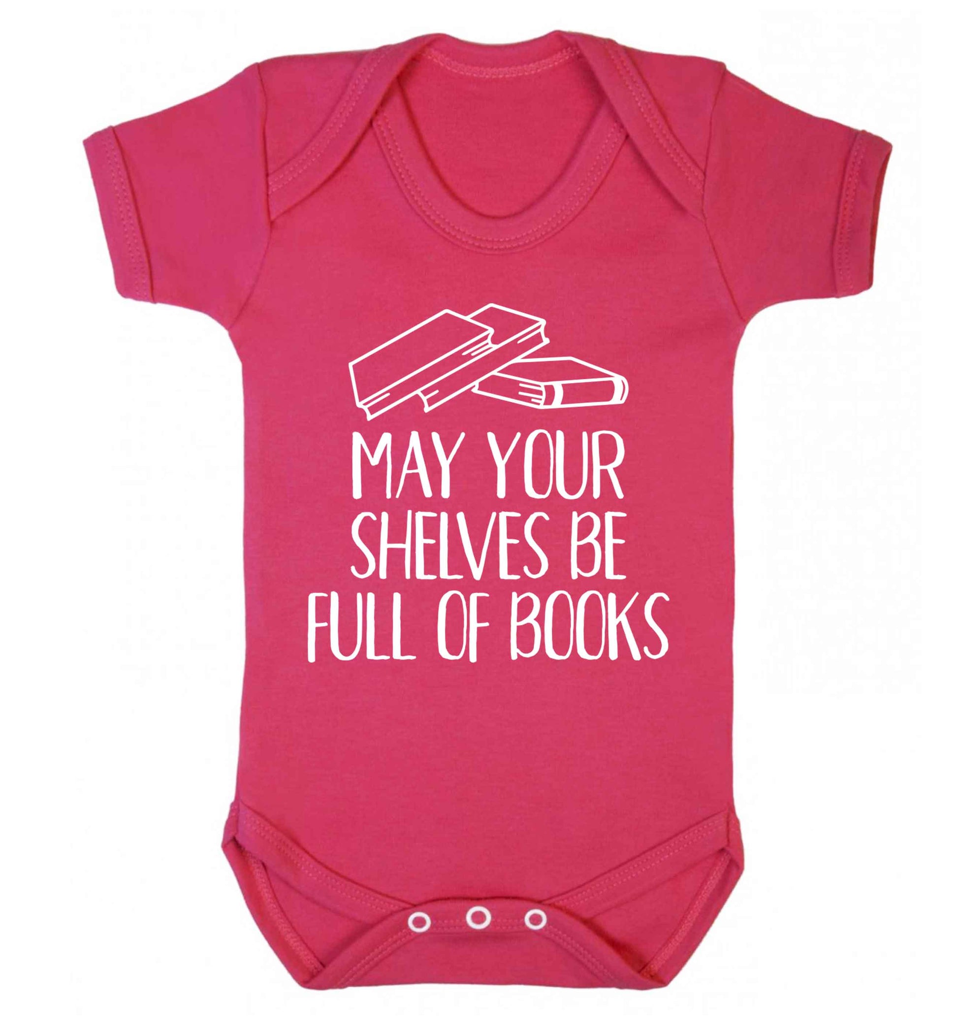 May your shelves be full of books Baby Vest dark pink 18-24 months