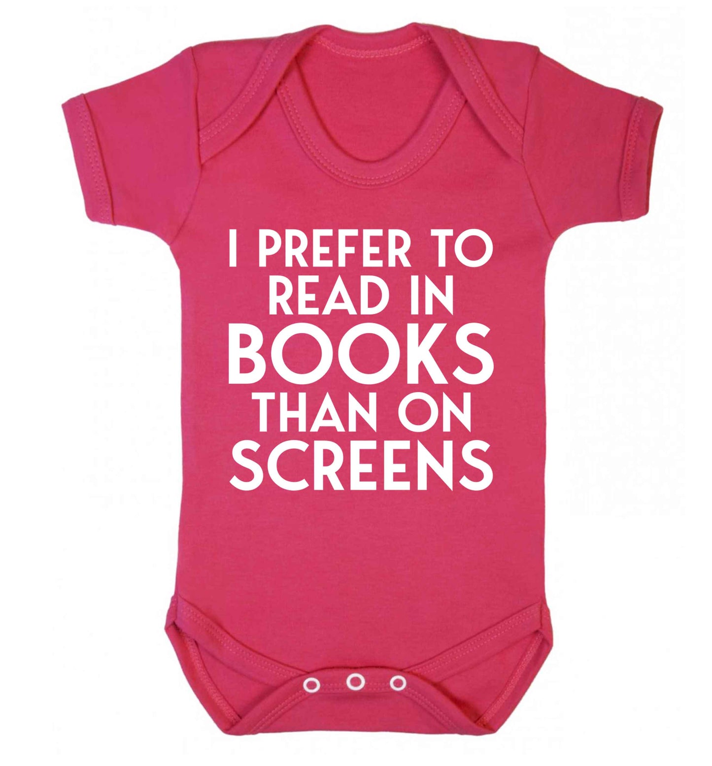 I prefer to read in books than on screens Baby Vest dark pink 18-24 months