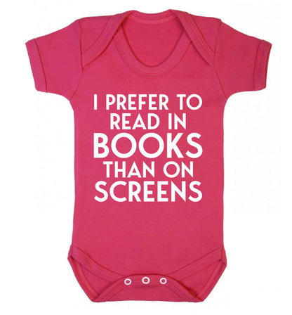I prefer to read in books than on screens Baby Vest dark pink 18-24 months