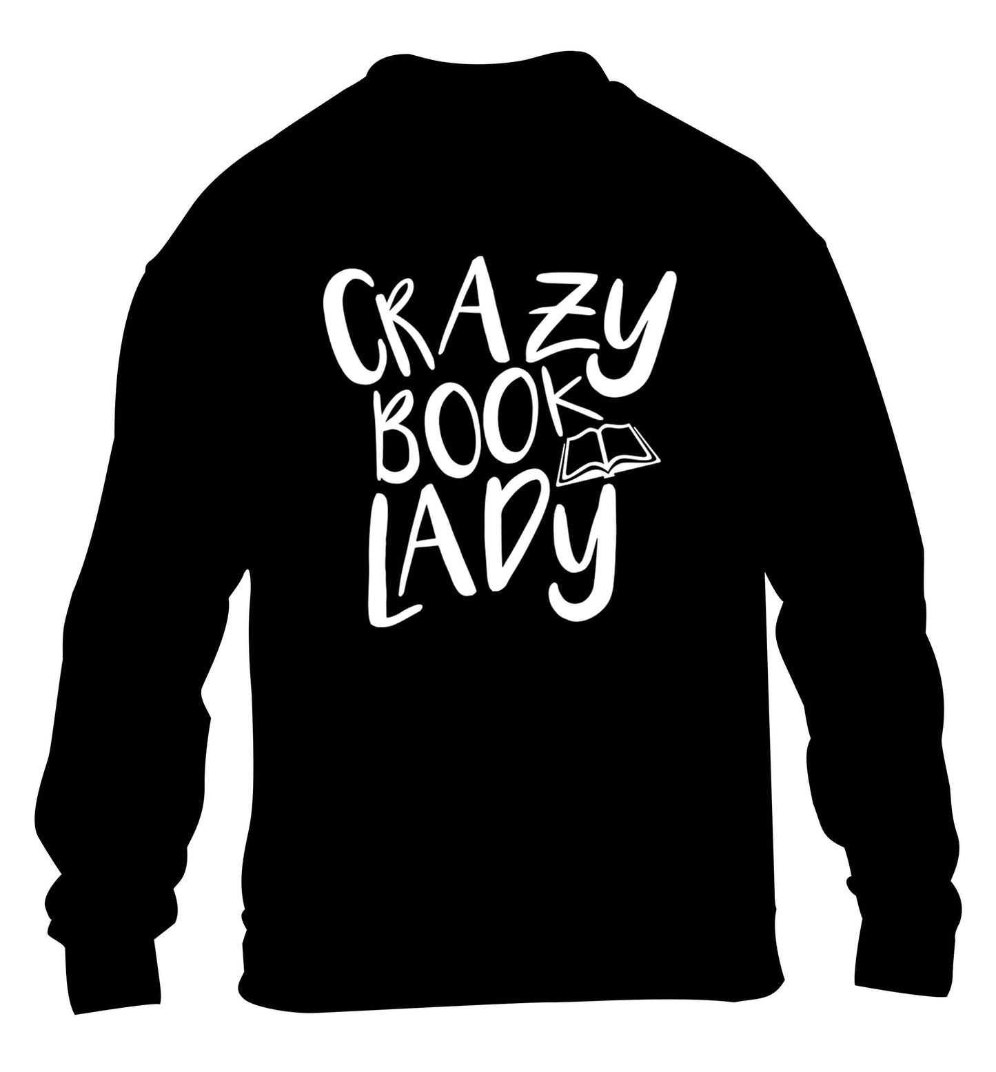 Crazy book lady children's black sweater 12-13 Years