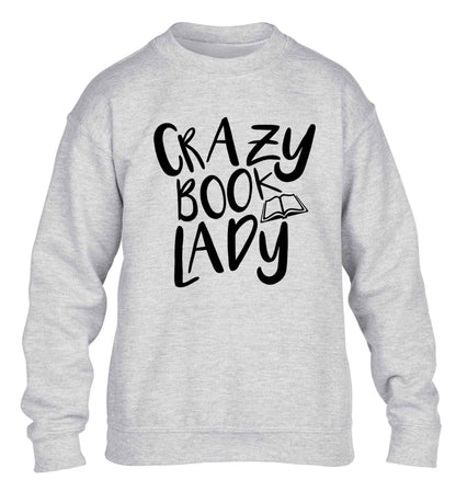 Crazy book lady children's grey sweater 12-13 Years