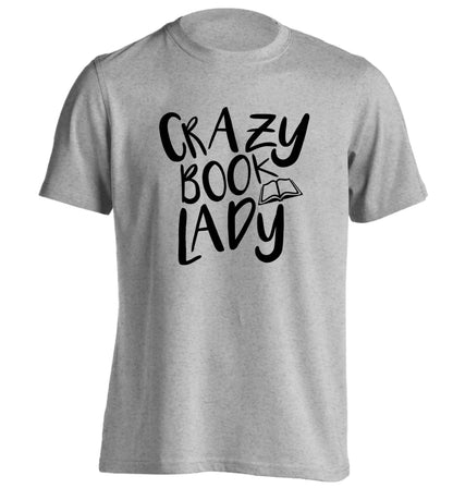 Crazy book lady adults unisex grey Tshirt 2XL