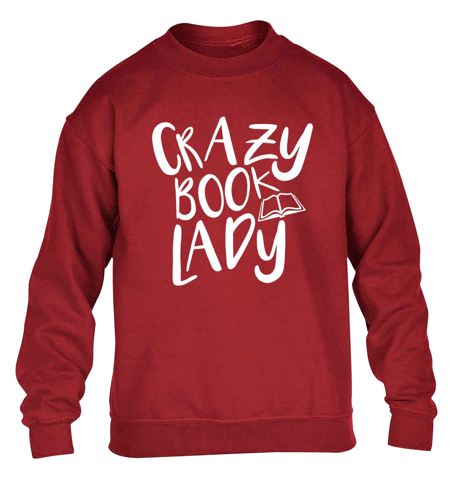 Crazy book lady children's grey sweater 12-13 Years