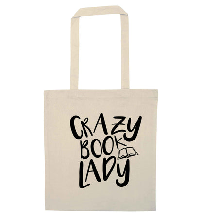 Crazy book lady natural tote bag
