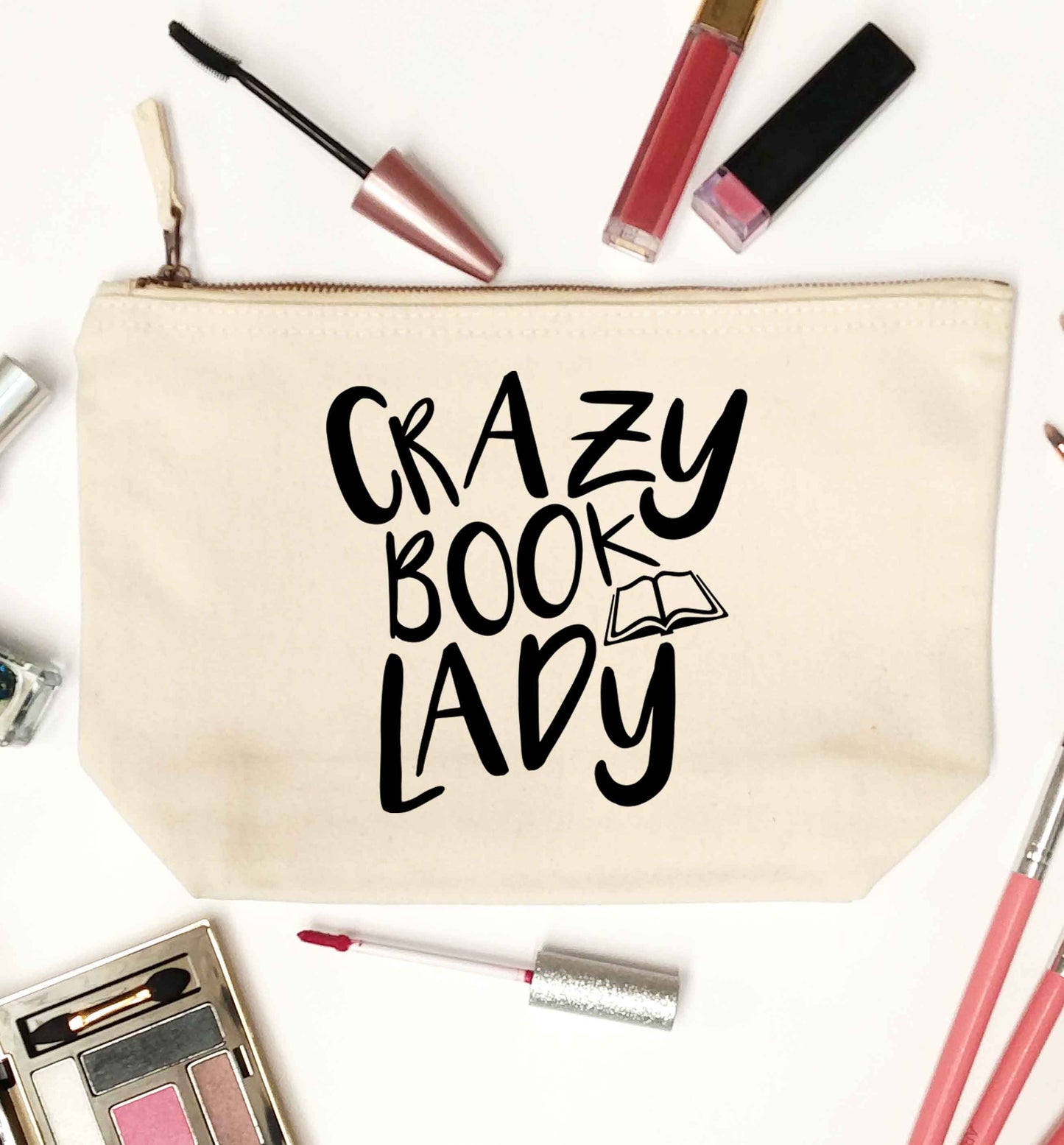 Crazy book lady natural makeup bag
