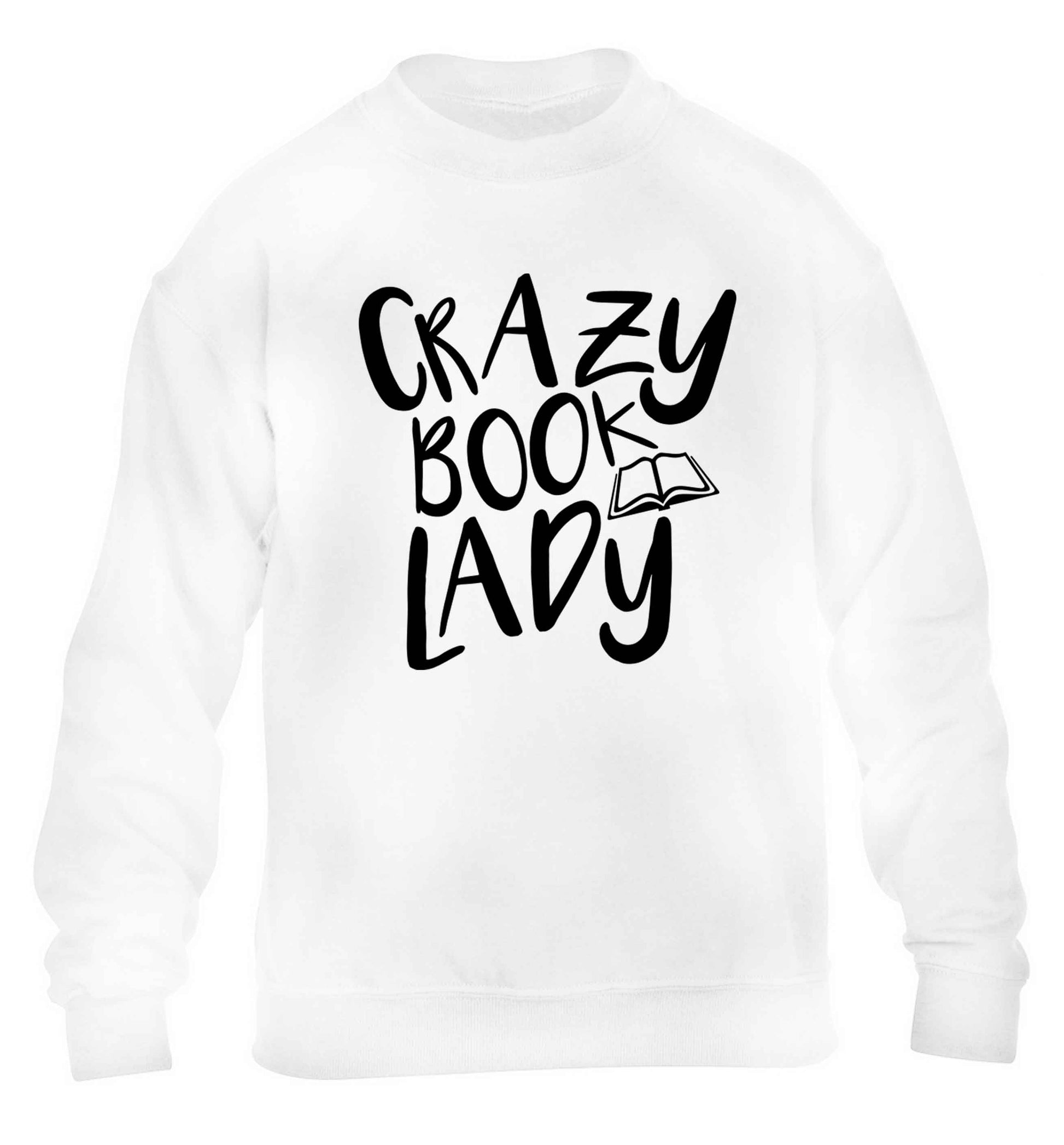 Crazy book lady children's white sweater 12-13 Years