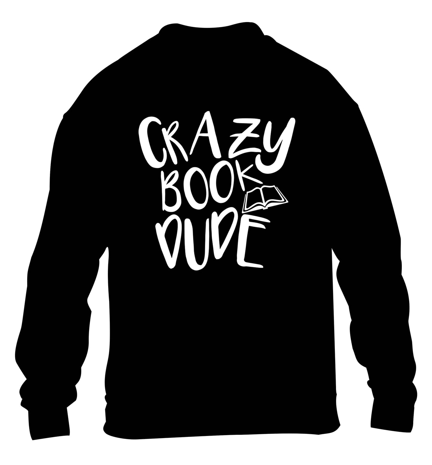 Crazy book dude children's black sweater 12-13 Years