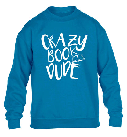 Crazy book dude children's blue sweater 12-13 Years