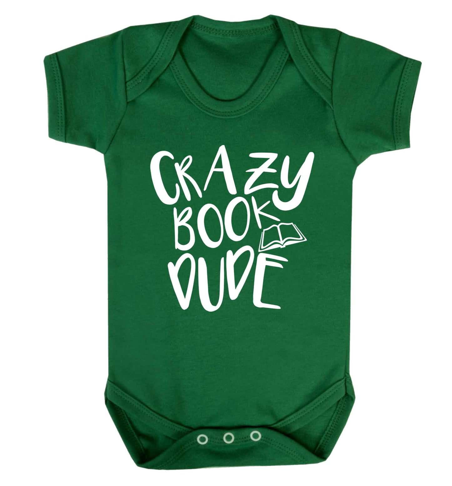 Crazy book dude Baby Vest green 18-24 months