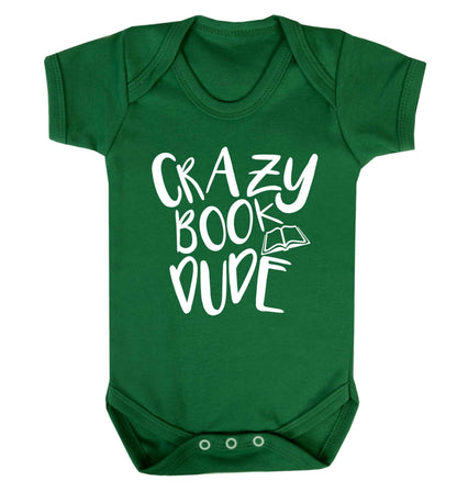 Crazy book dude Baby Vest green 18-24 months