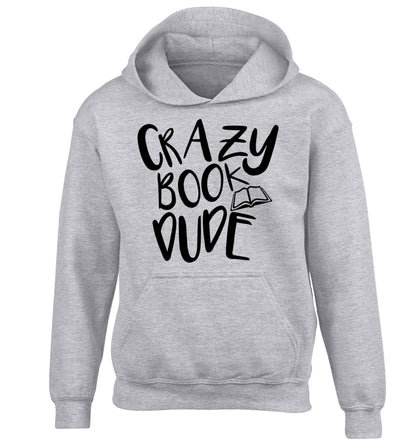 Crazy book dude children's grey hoodie 12-13 Years