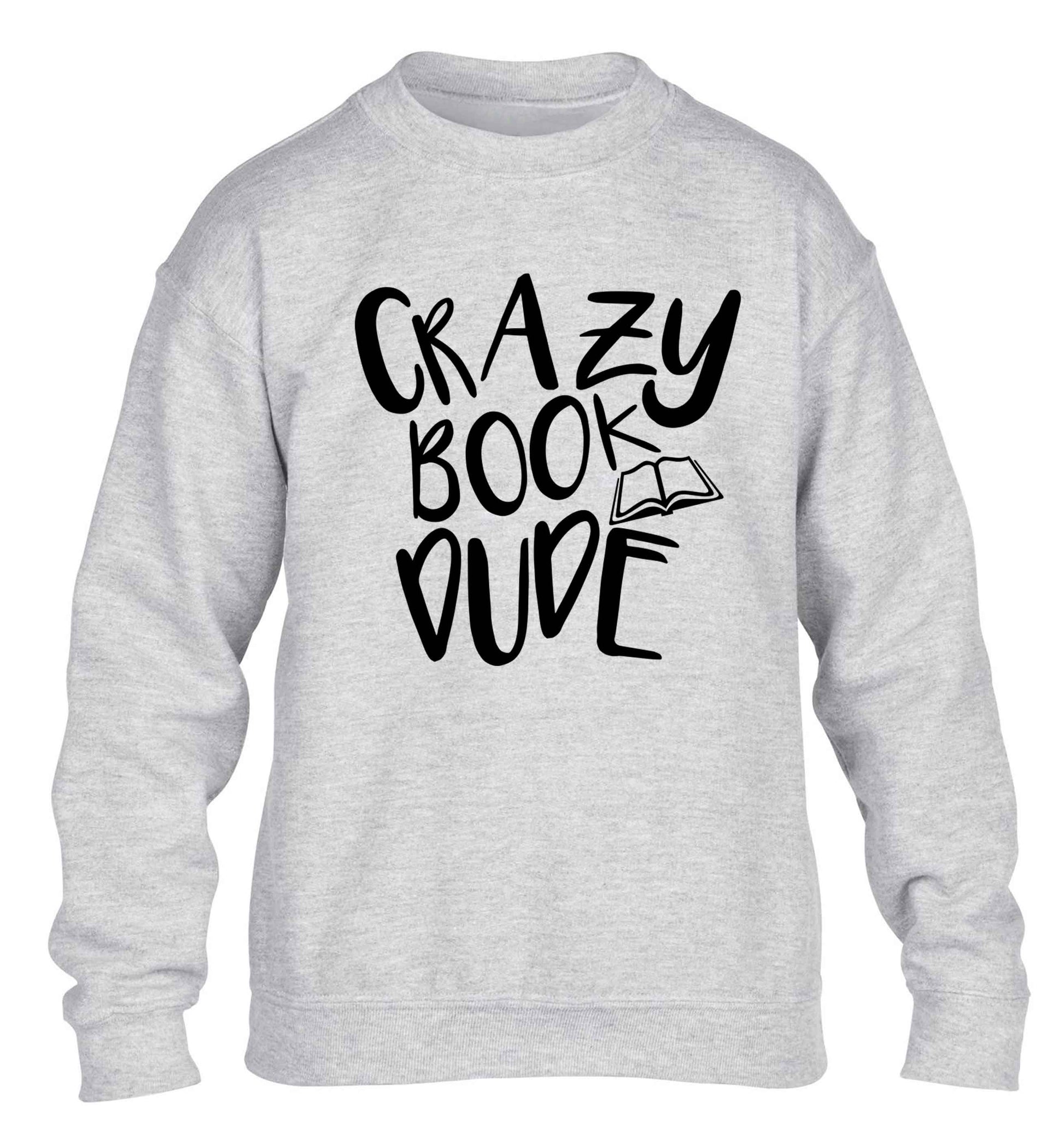 Crazy book dude children's grey sweater 12-13 Years