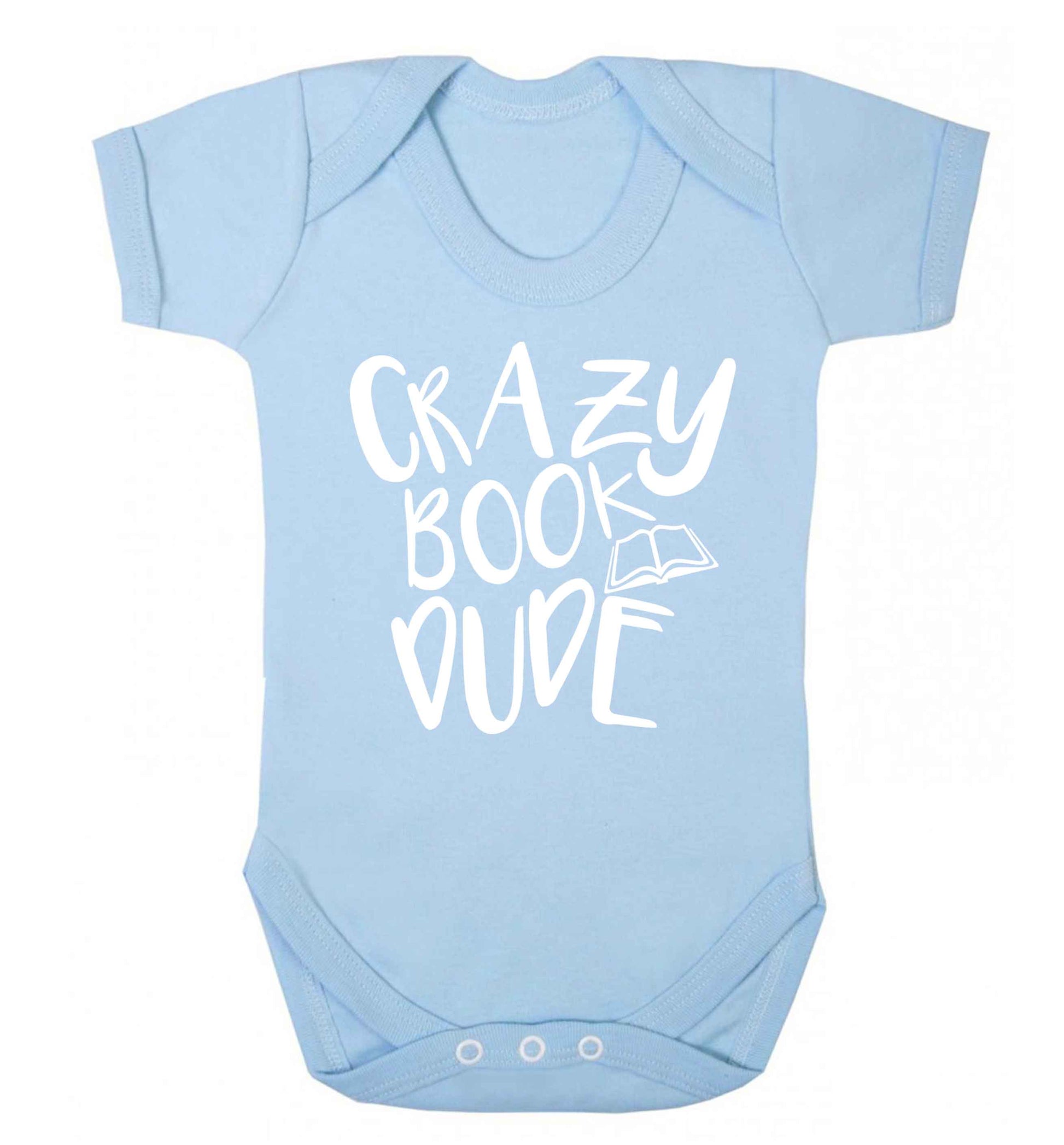 Crazy book dude Baby Vest pale blue 18-24 months