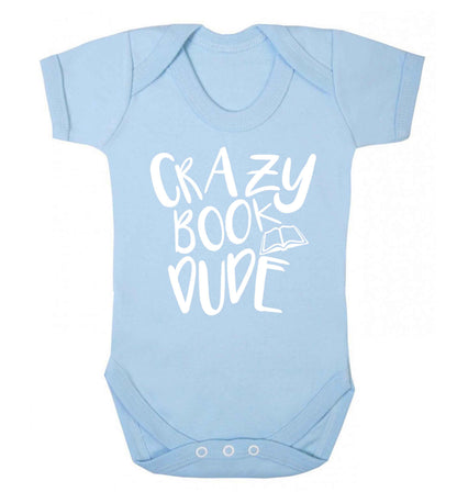 Crazy book dude Baby Vest pale blue 18-24 months