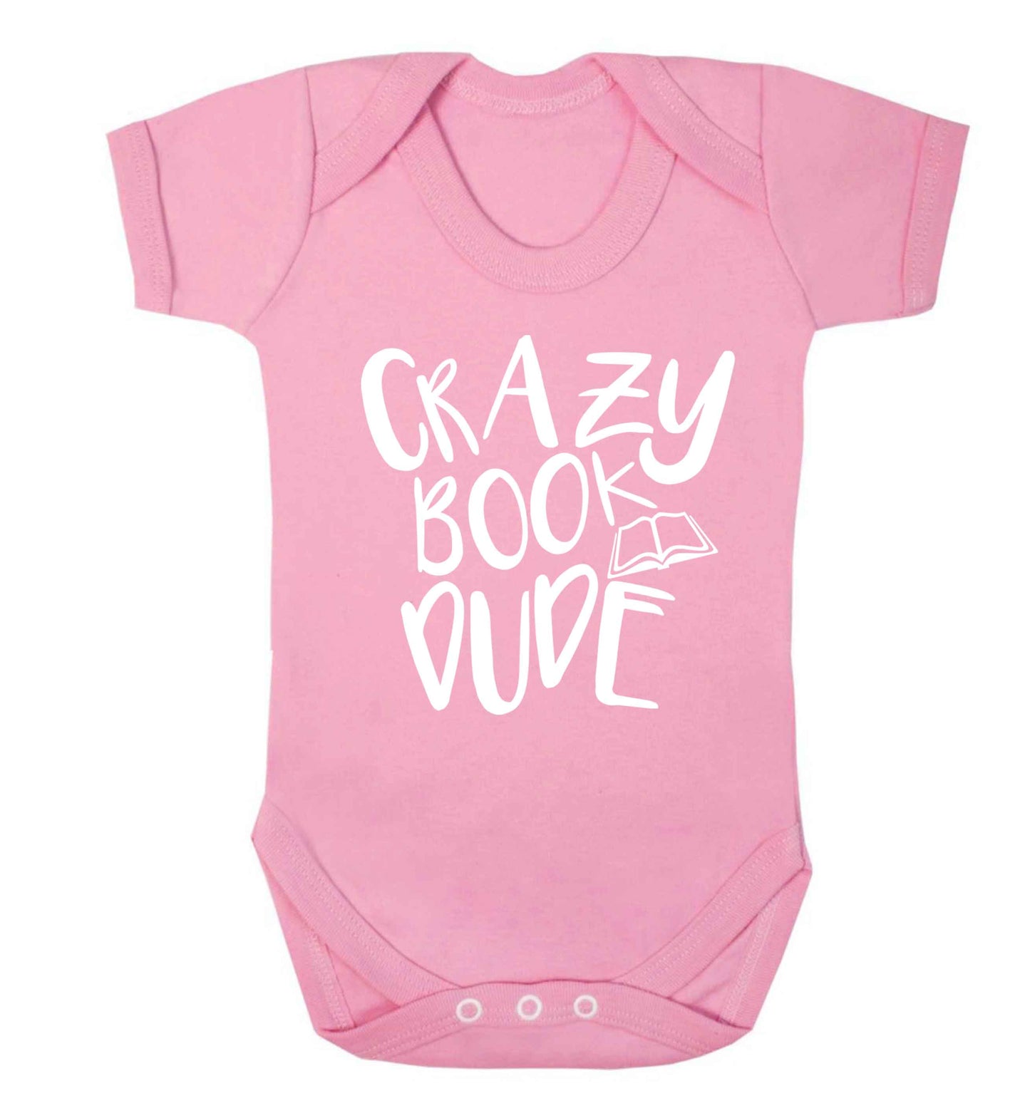 Crazy book dude Baby Vest pale pink 18-24 months
