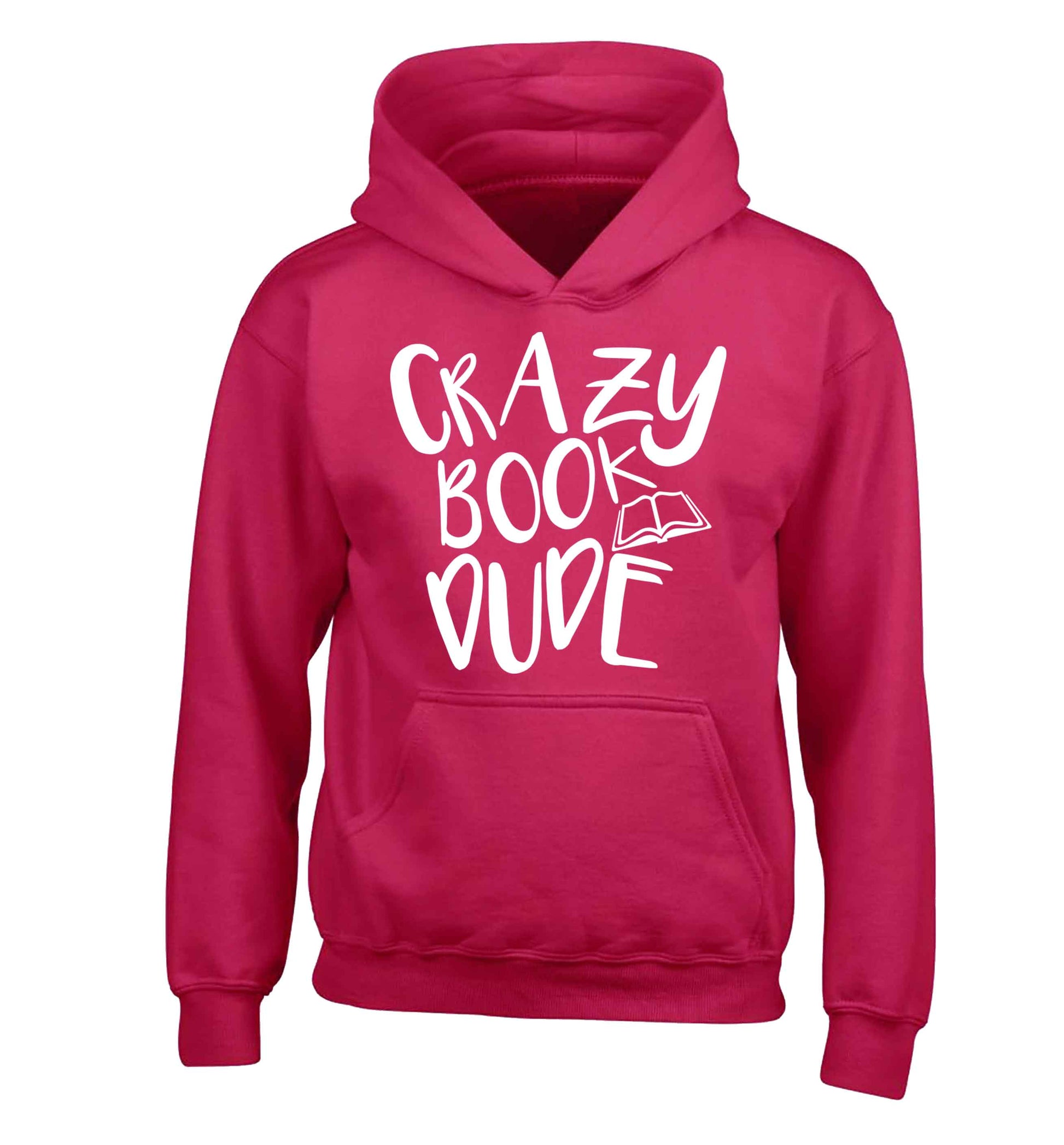 Crazy book dude children's pink hoodie 12-13 Years