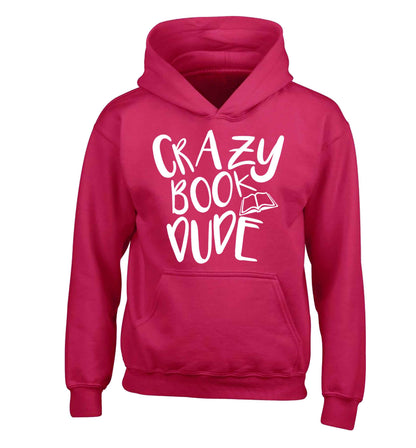 Crazy book dude children's pink hoodie 12-13 Years