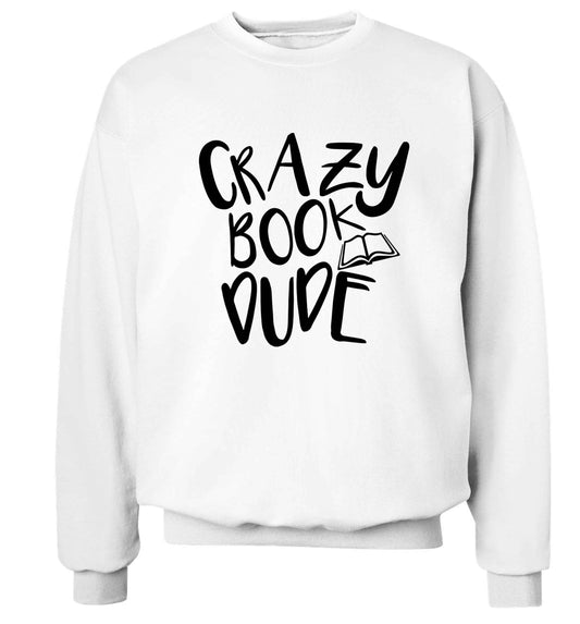 Crazy book dude Adult's unisex white Sweater 2XL