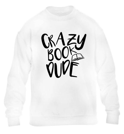 Crazy book dude children's white sweater 12-13 Years