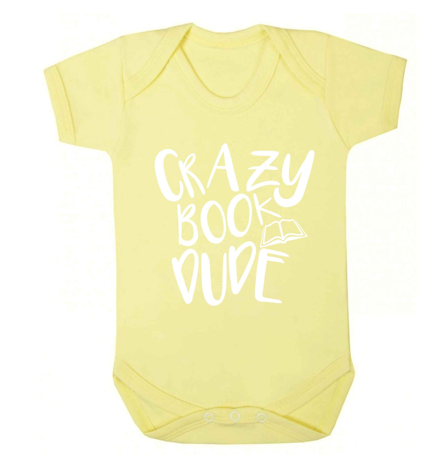 Crazy book dude Baby Vest pale yellow 18-24 months