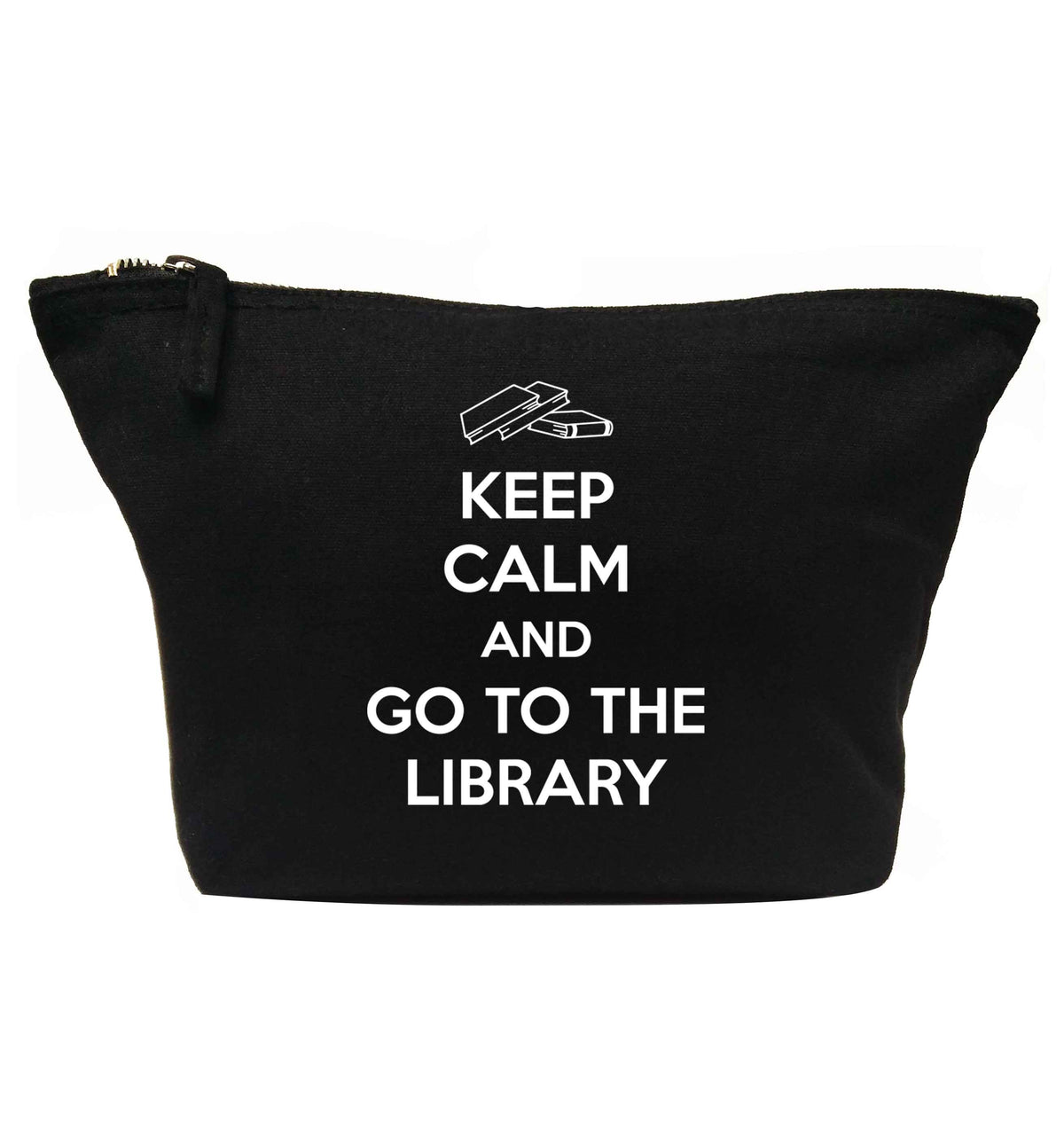 Keep calm and go to the library | makeup / wash bag