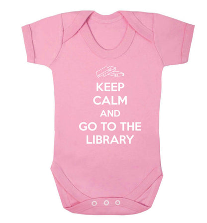 Keep calm and go to the library Baby Vest pale pink 18-24 months