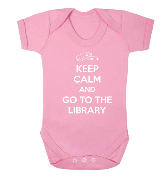 Keep calm and go to the library Baby Vest pale pink 18-24 months