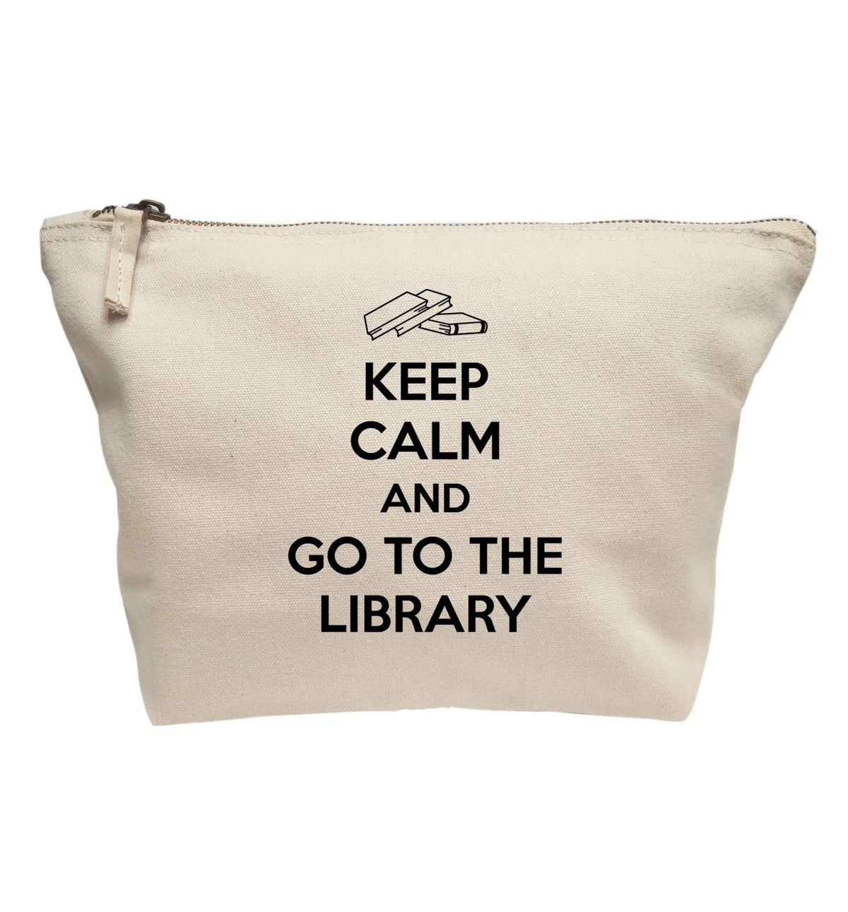 Keep calm and go to the library | makeup / wash bag