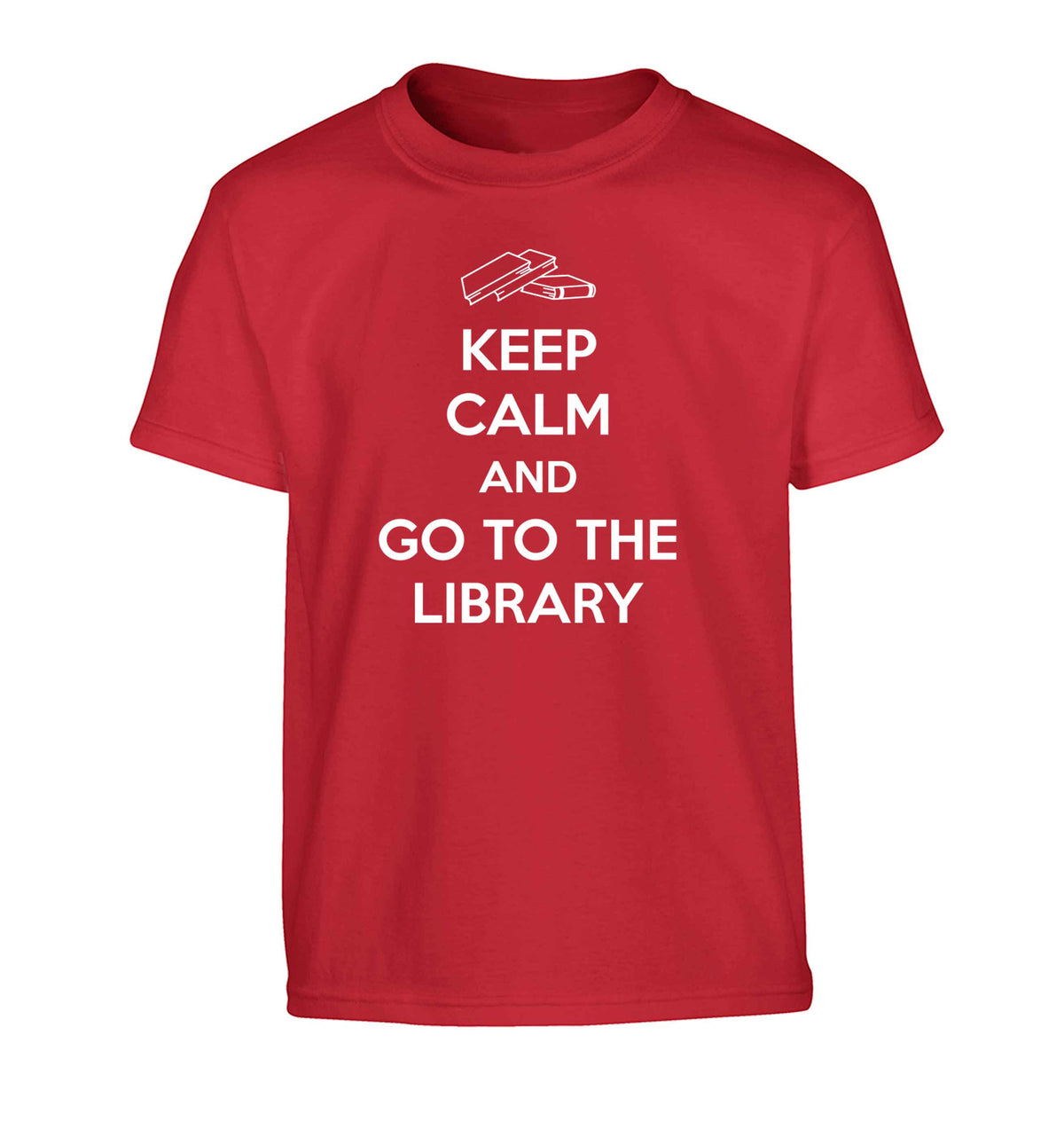 Keep calm and go to the library Children's red Tshirt 12-13 Years