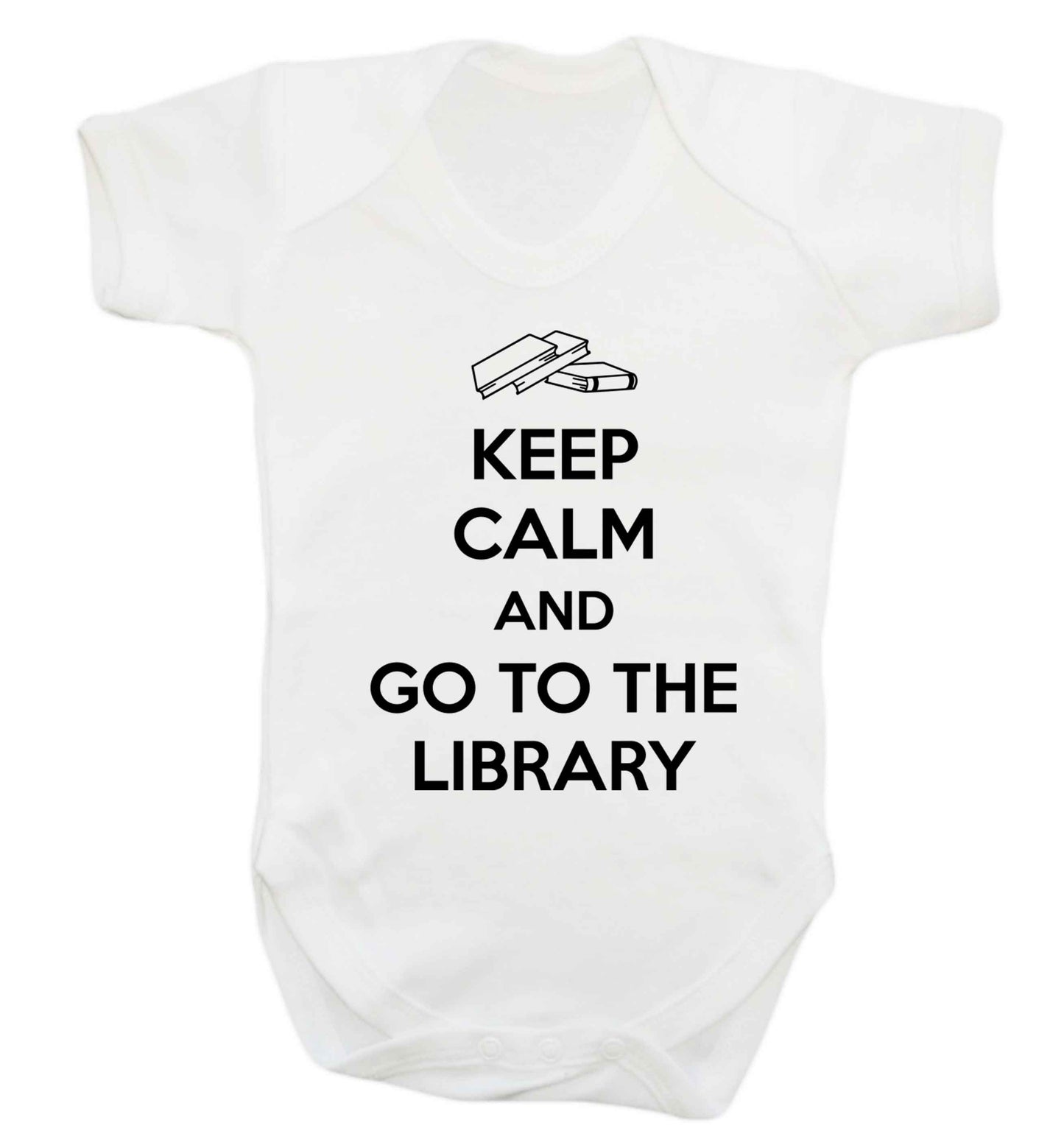 Keep calm and go to the library Baby Vest white 18-24 months
