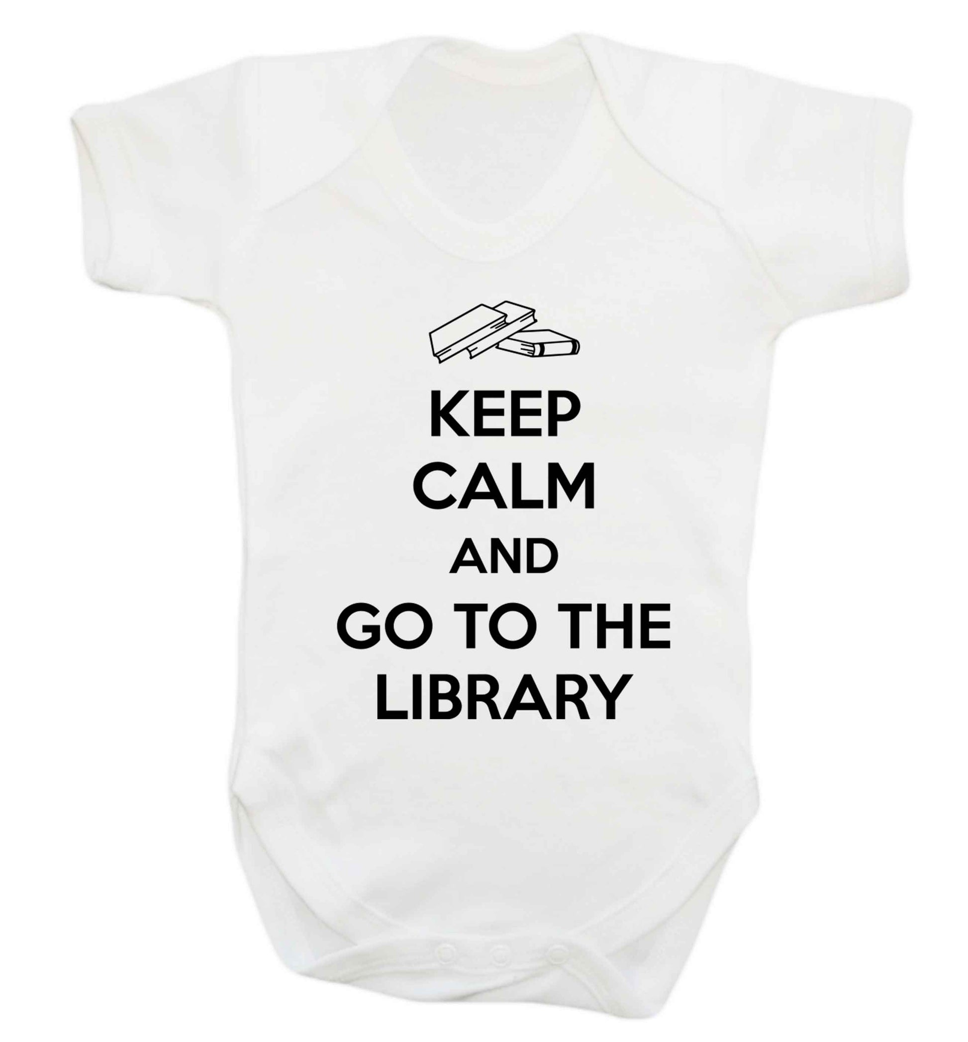 Keep calm and go to the library Baby Vest white 18-24 months