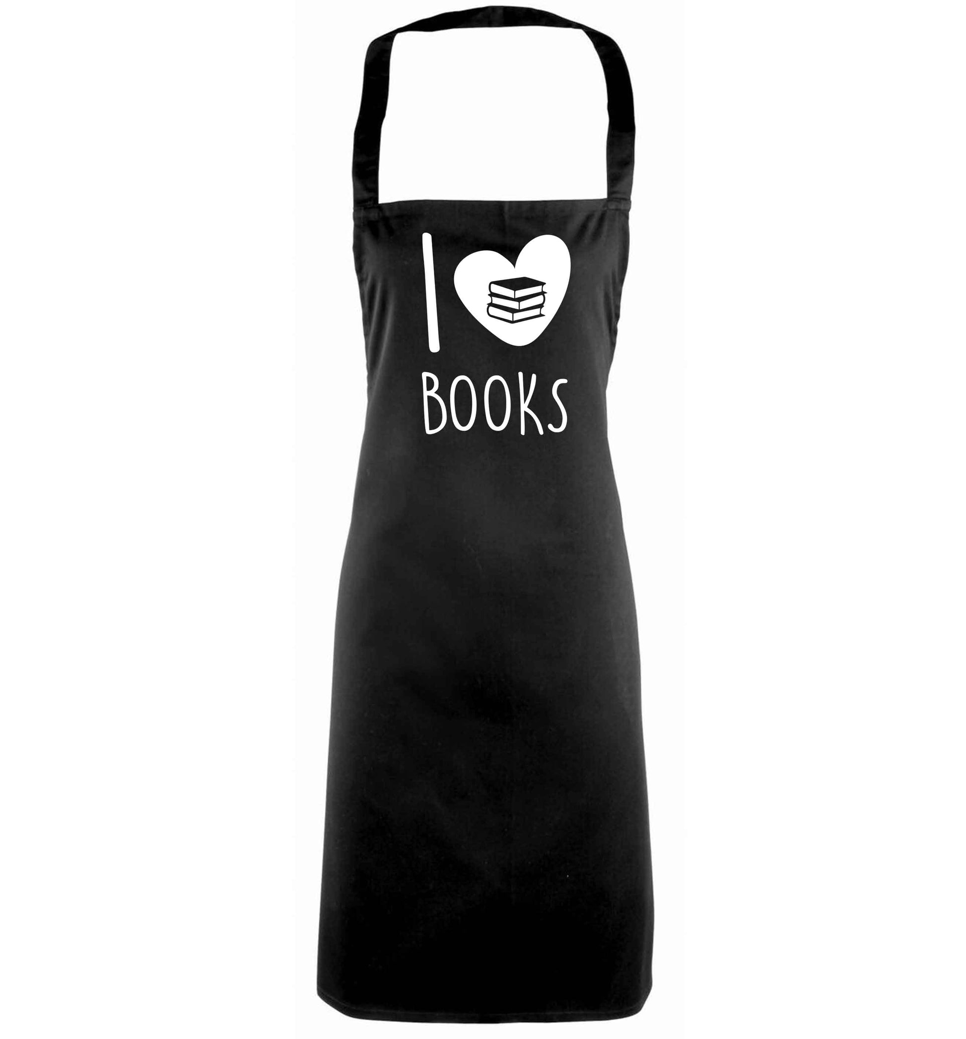 I love books black apron