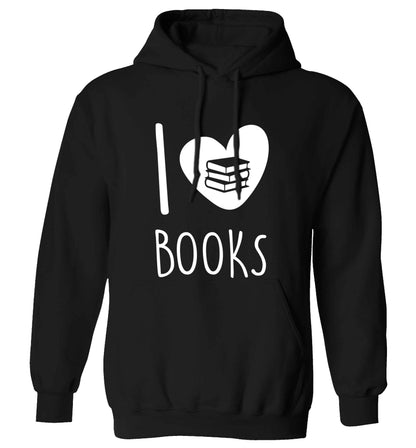 I love books adults unisex black hoodie 2XL