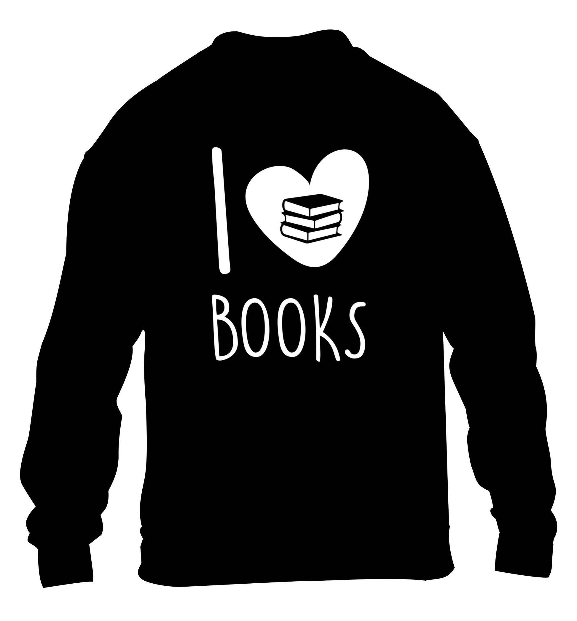 I love books children's black sweater 12-13 Years